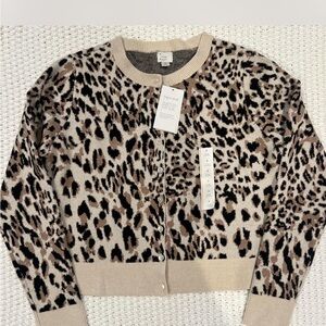 a new day Animal Print Button-Up Cardigan